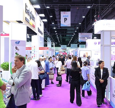 Busy show floor at Vitafood Asia